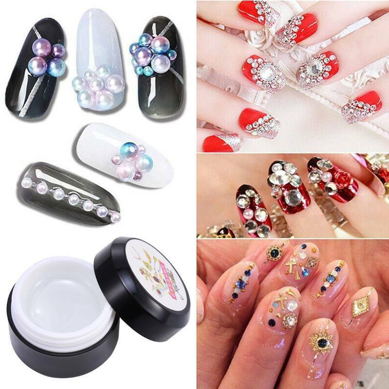 Nail Art Rhinestones Gel Glue Adhesive Sticky Crystal Gems Diamond UV LED Glue !
