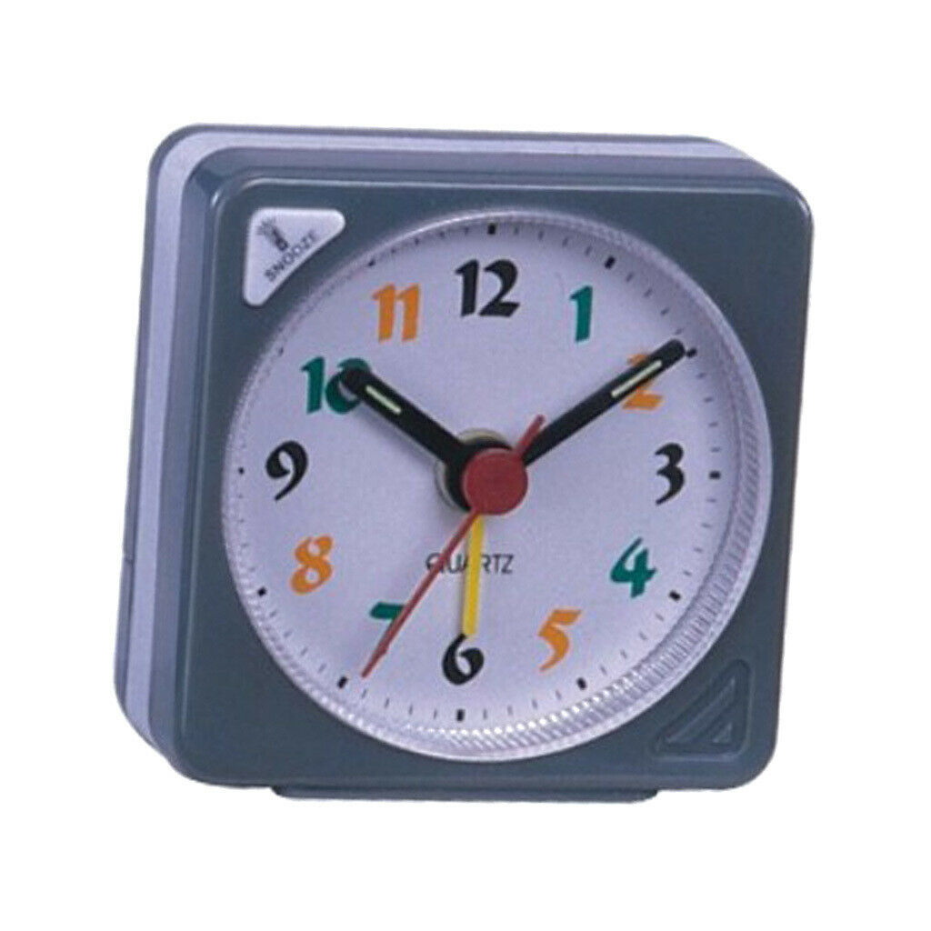 2pcs  Travel Clock Gradient Sound Desk Alarm Clock Snooze -Blue