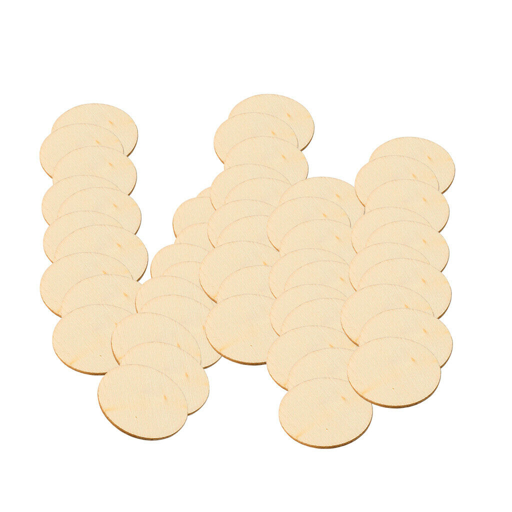 50 Pieces Mini Round Unfinished Wood Embellishments For Art DIY Crafts Great for