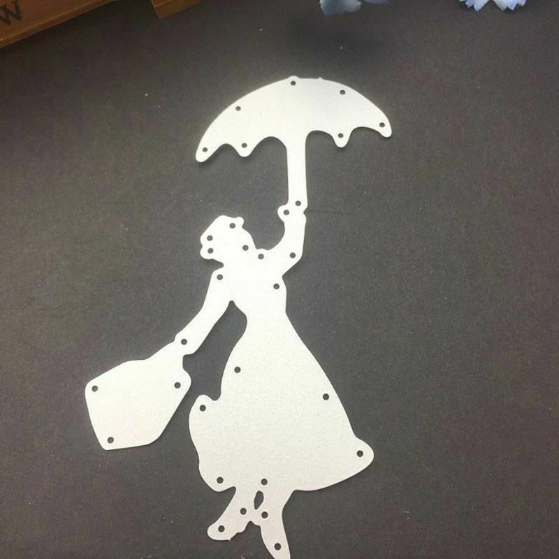 Umbrella Girl Cutting Dies Stencil DIY Scrapbooking Album Paper Card Craft Decor