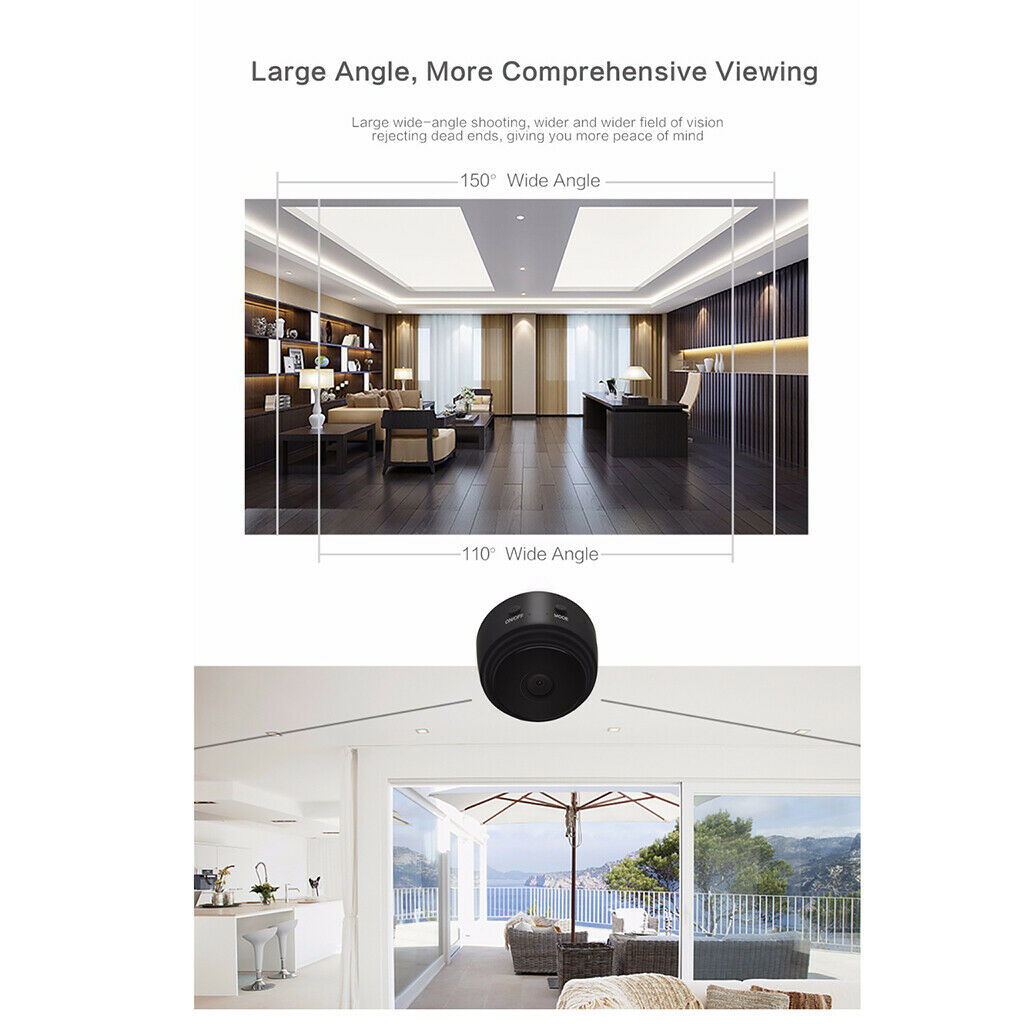 Mini Black Full-HD 2.0MP CMOS Smart IR IP Camera Home Outdoor Night Vision
