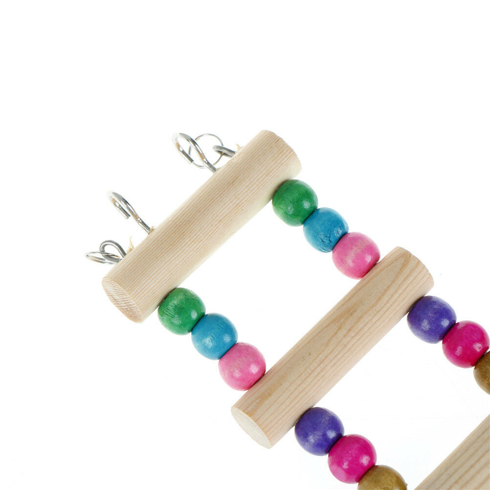 Bird Swing Wooden Bridge Ladder Climb Cockatiel Parakeet Budgie Parrot Pet To Kt