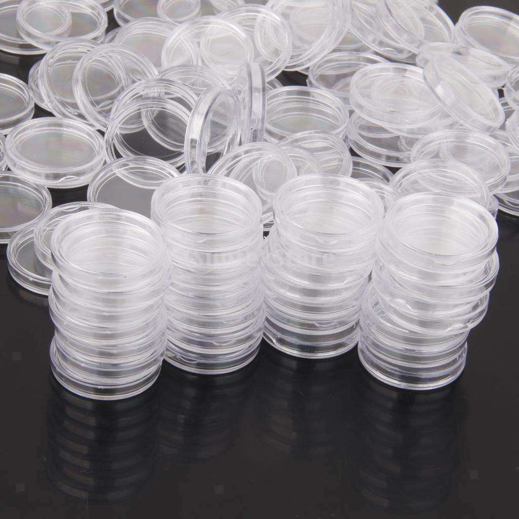 200/set Clear Coin Capsules Collection Coins Display Boxes Case Holder 26mm