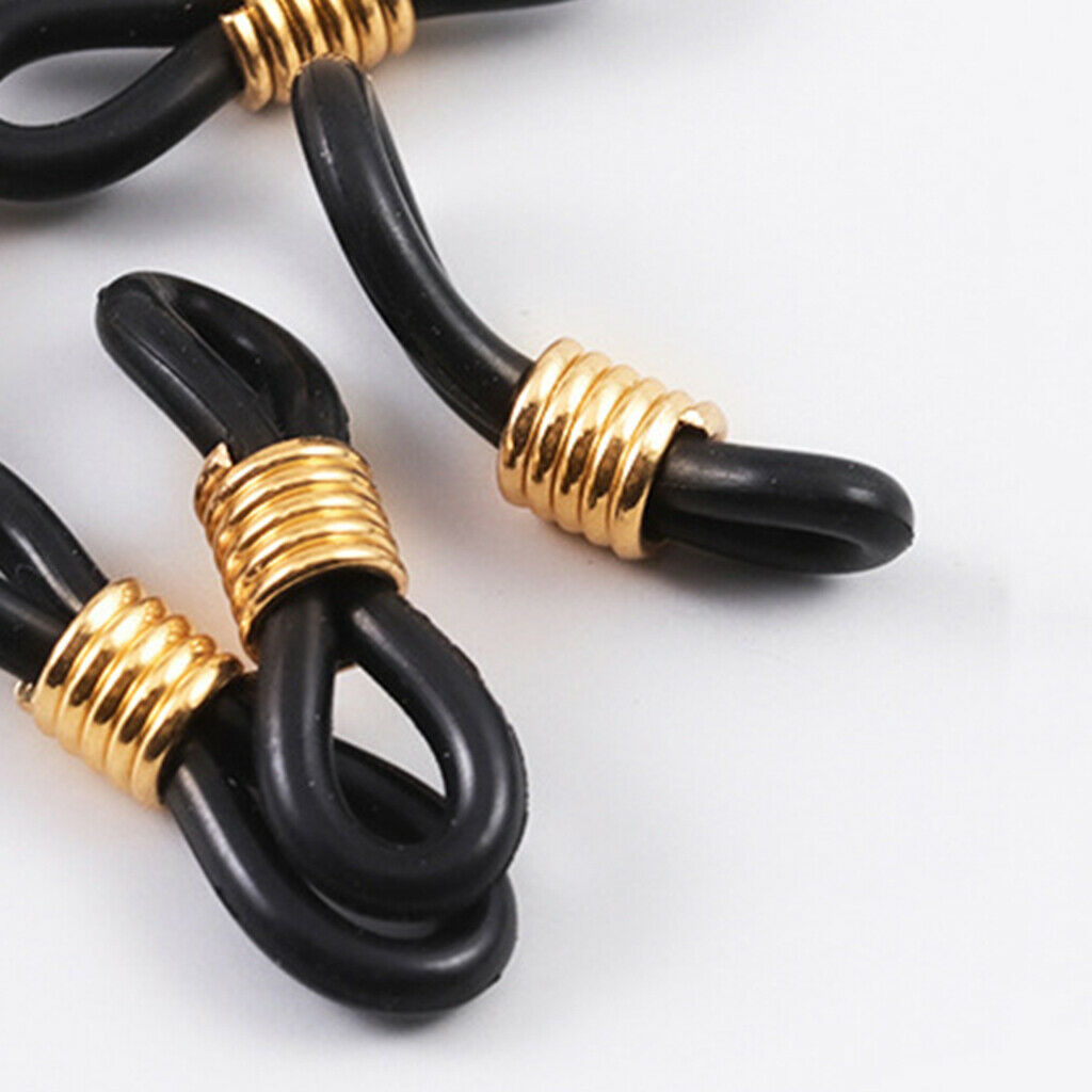 100Pc Rubber Connectors Ends Eyeglass Glasses Holder Repair Chain Cord Loop Ends