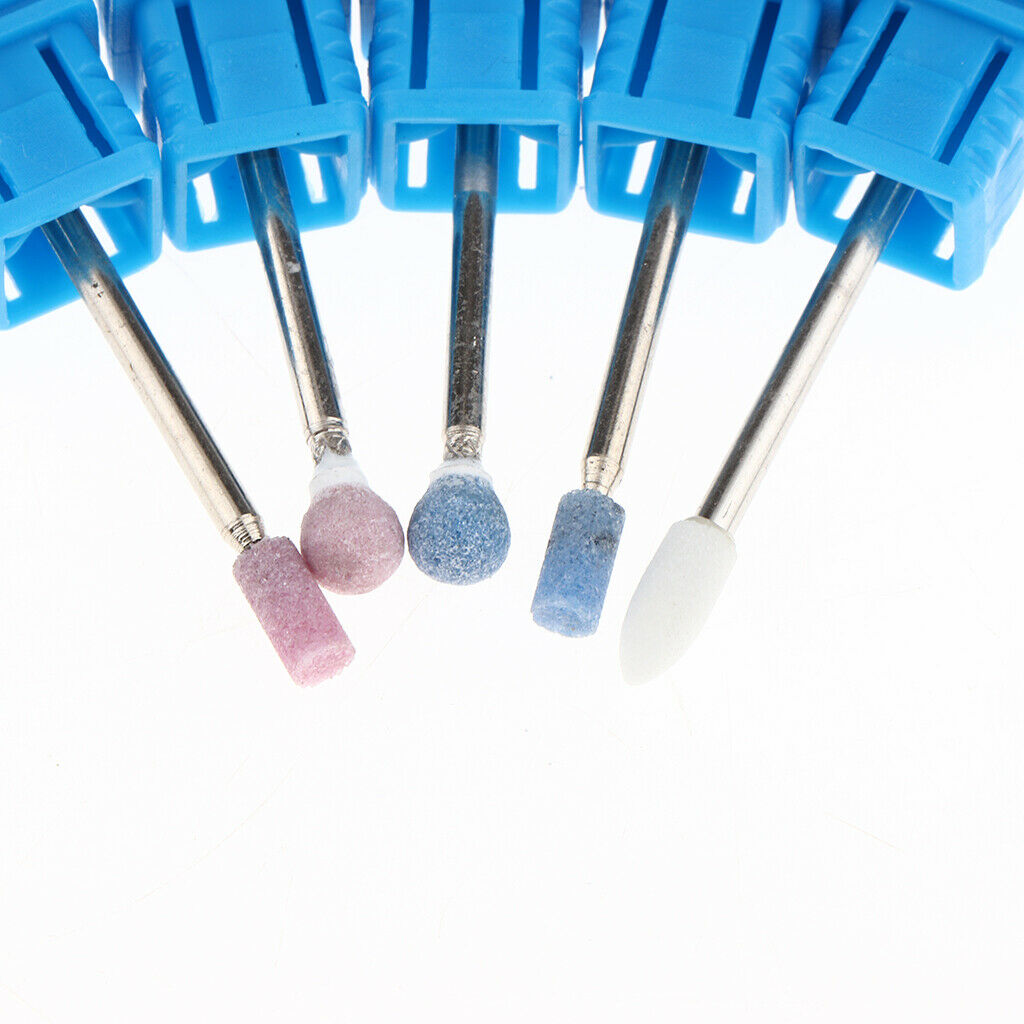 5 Pieces Portable Nail Drill Bits Nails Gel Remove Polishing Tool Grinding Head