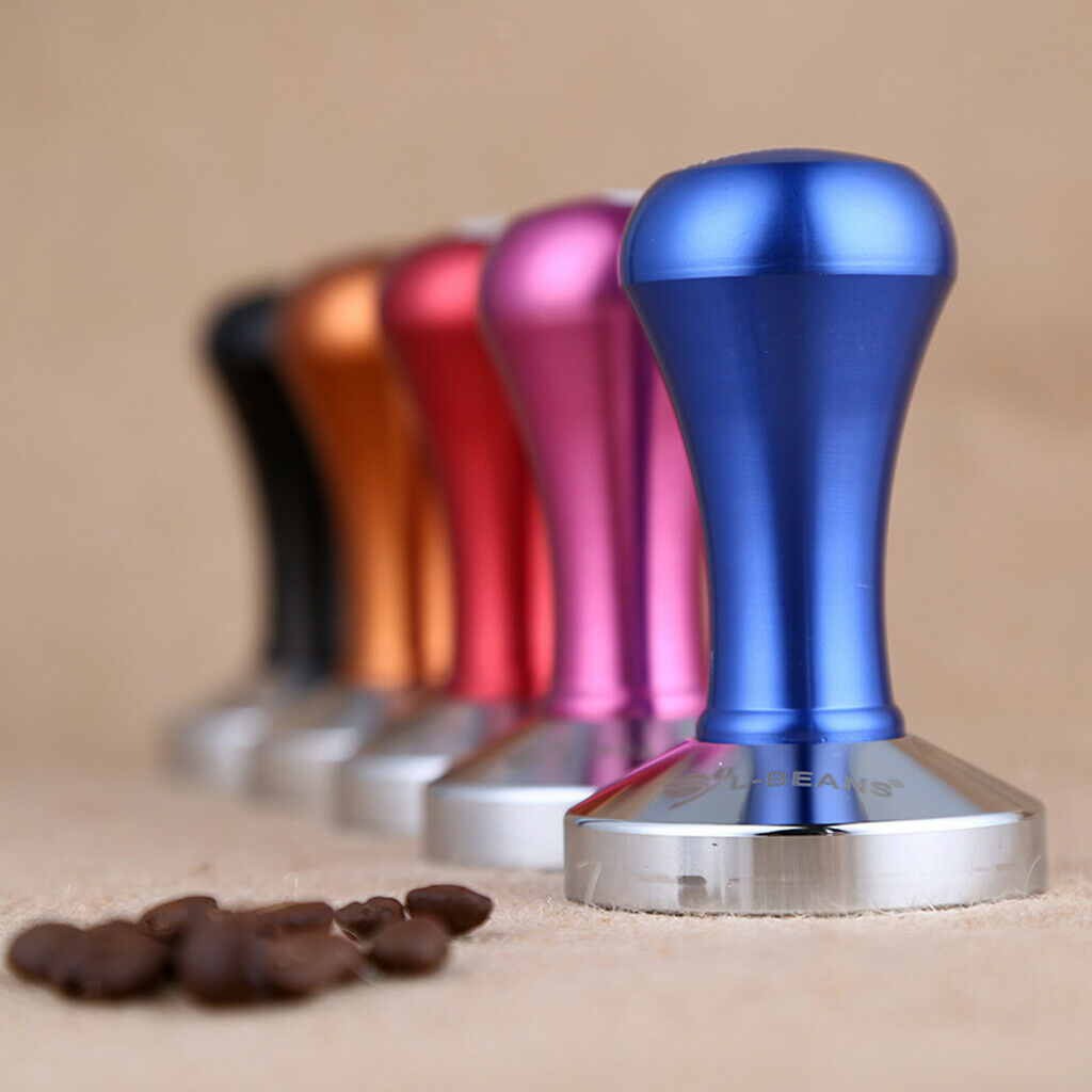 Coffee Tamper Flat Base Coffee Bean Handle Press Tool Aluminum  Blue
