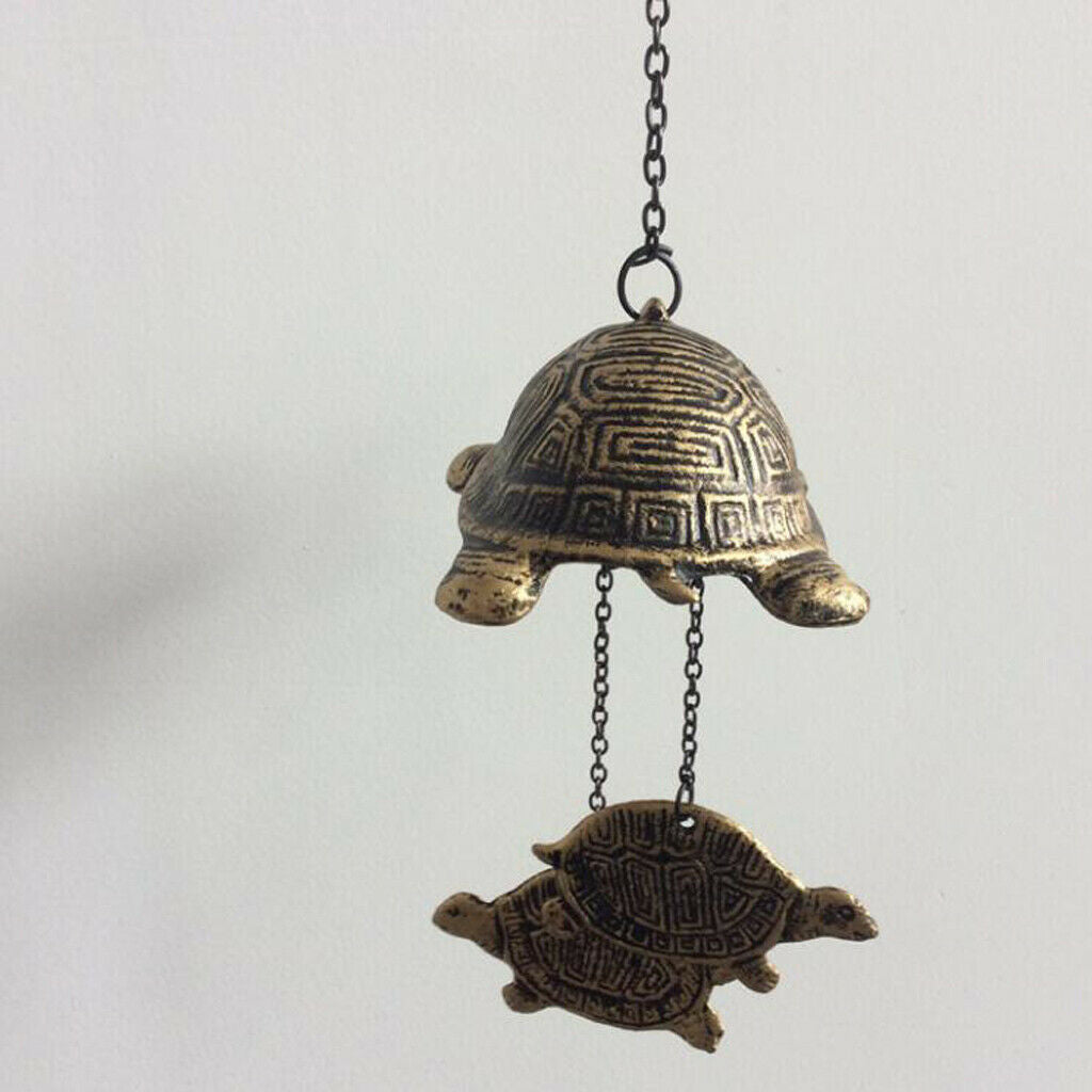 Metal Wind Chimes Tortoise Bell Pendant Home Garden Chinese Style Decoration