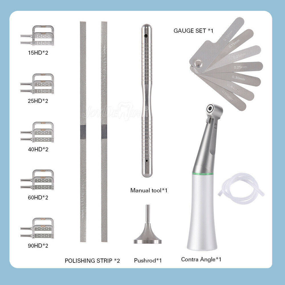 Dental Contra Angle Handpiece 4:1 Reduction +10Pc Interproximal Strips 2Types