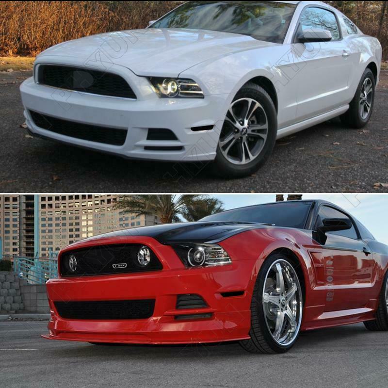 2x White LED Front Bumper Side Marker Lights Smoke Lens For Ford Mustang 2010-14