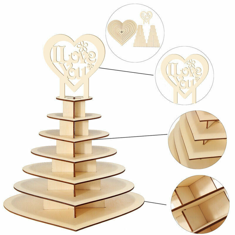 Heart Wedding Chocolate Display Stan Rustic Wedding Love Decor Wood WeddingDEAU