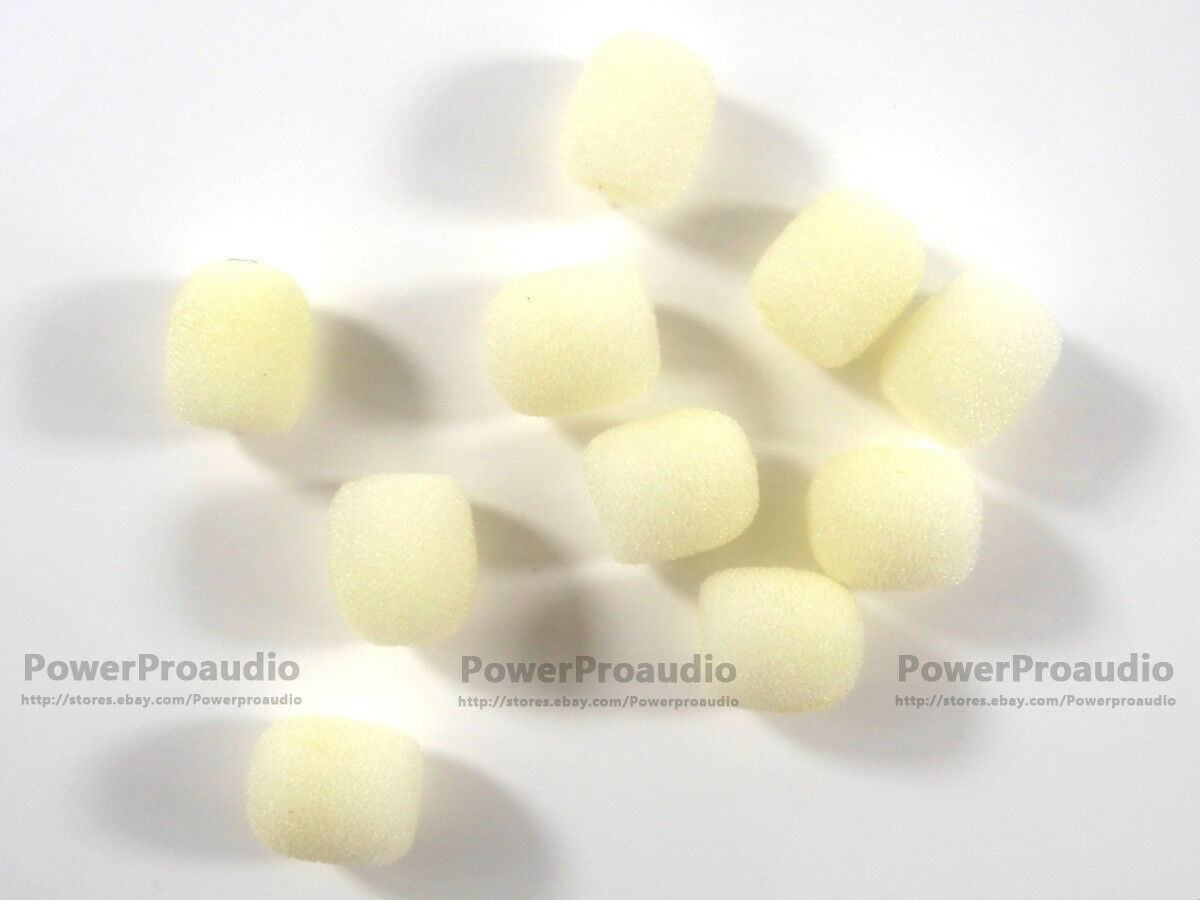 10pcs Mini Beige Foam Covers Windscreen Windshield for Beige Headset Microphone