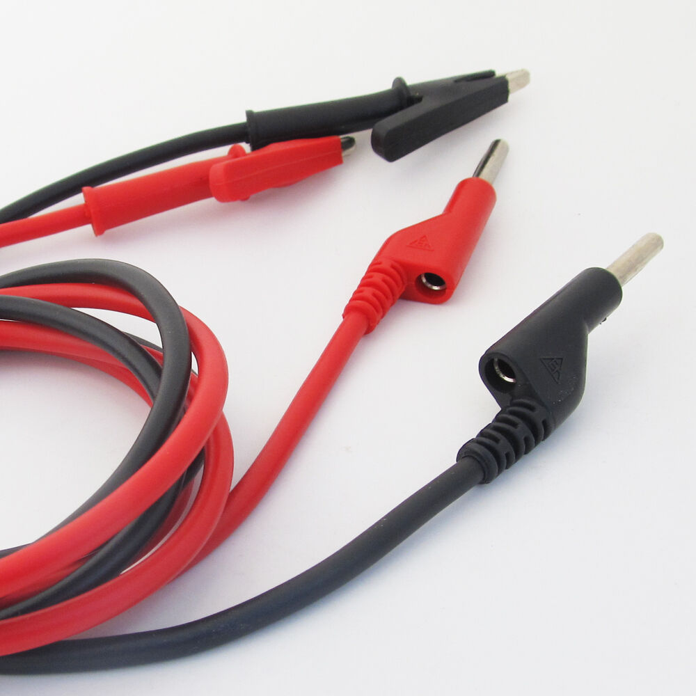 5pairs Silicone High Voltage 4mm Banana Plug to Alligator Clip Test Leads Cable
