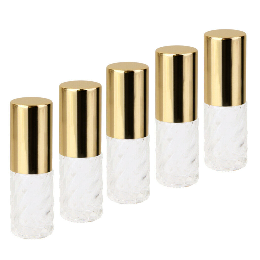 5Pcs Mini Empty Perfume Roller Bottles Lip Oil Liquid Tubes Container Vials