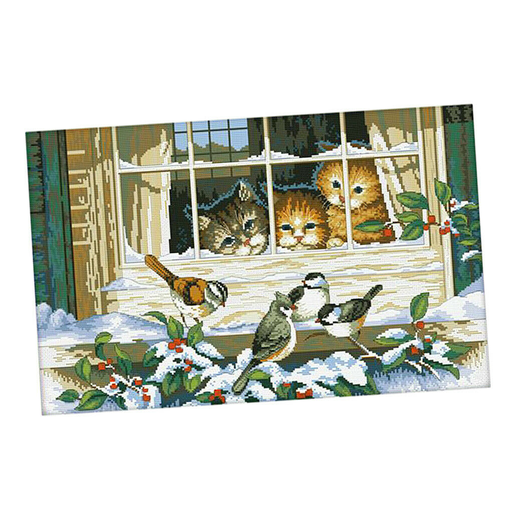 2 Set Kitten Pattern - Dimensions Craft Stamped Cross Stitch Kit Needlecraft