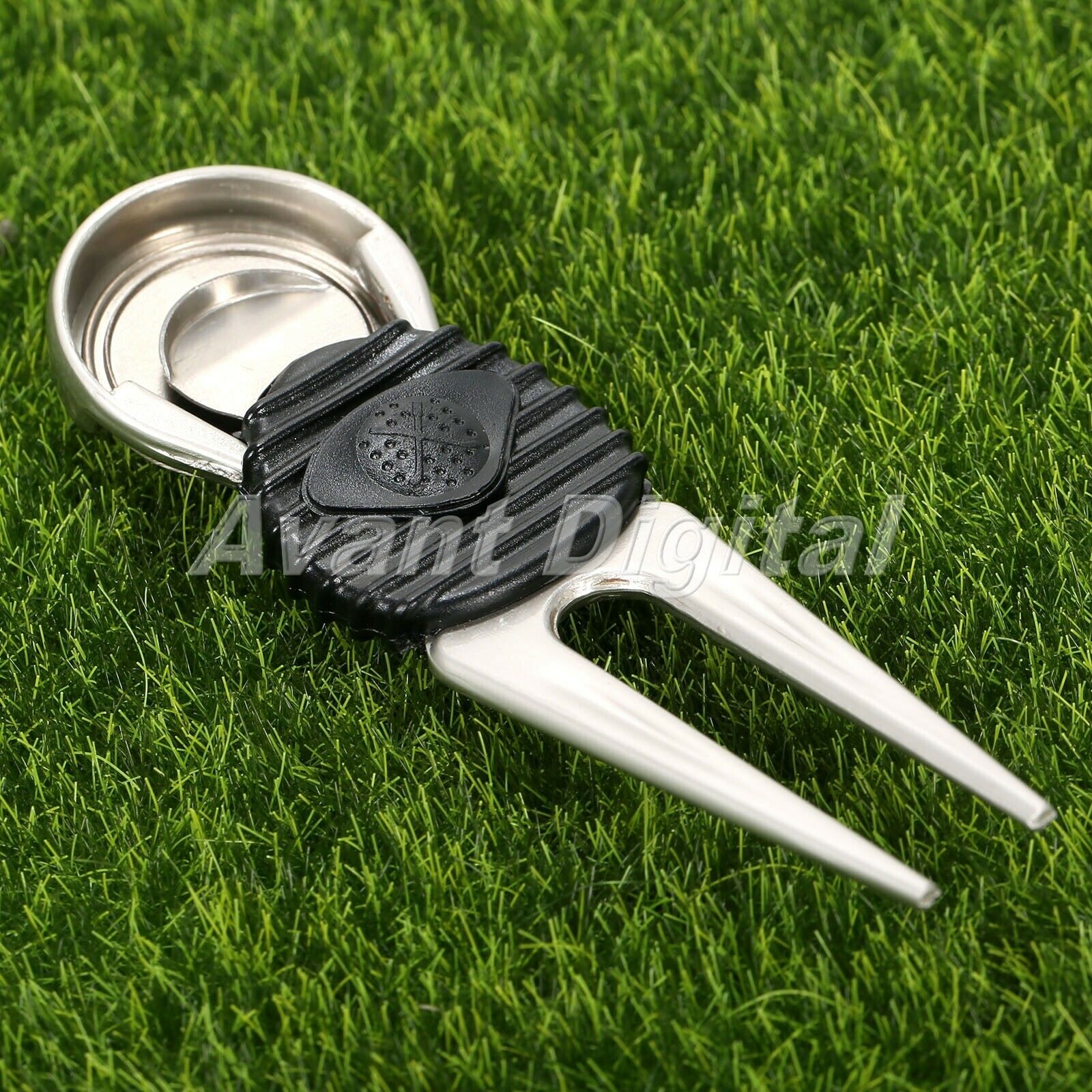 Alloy Golf Club Ball Marker Pitch Putting Fork Repair Divot Tool Lawn Green 2pcs