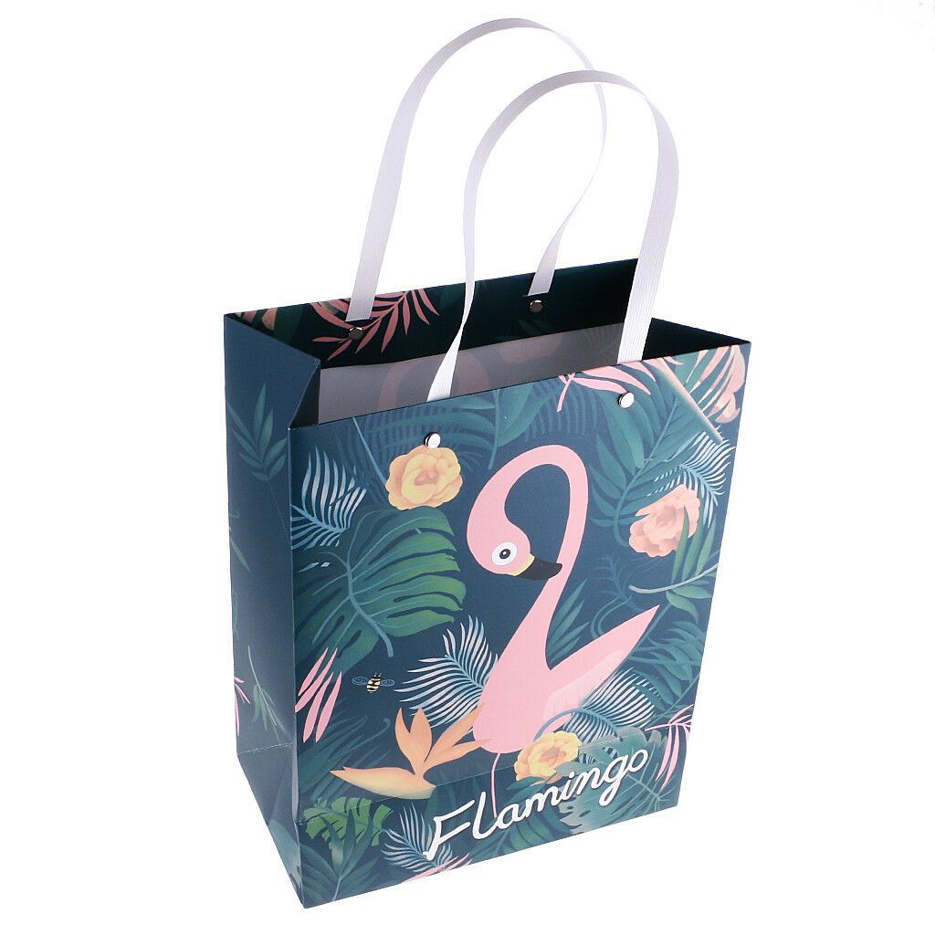 6x Flamingo Paper Loot Bags Favour Wedding XmasParty Gift Bags 13x9x14cm