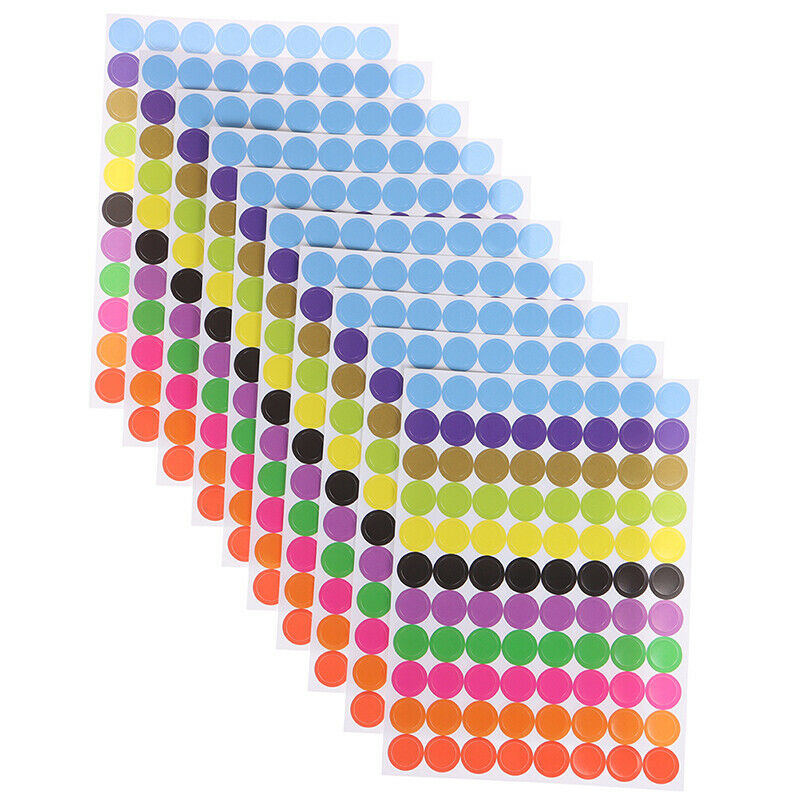 880Pcs/10Sheets Round Sealing Label Stickers for DIY Scrapbooking Crafts .l8