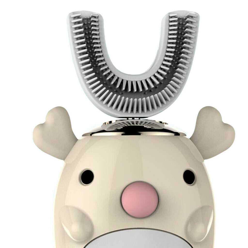 360° Auto Electronic Toothbrush Smart Children U-Shaped Cute Cartoon Shape Fun