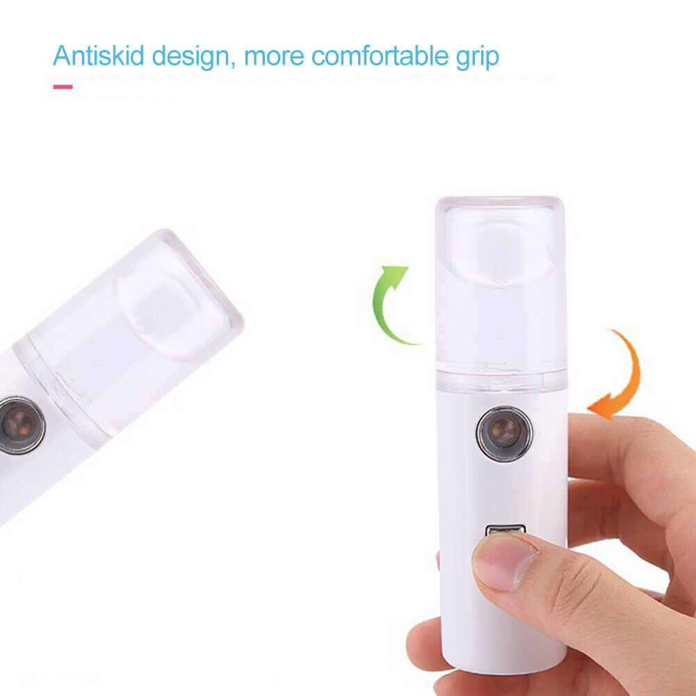 30ml USB Charging Face Steamer Portable Nano Facial Sprayer Mist Humidifier @