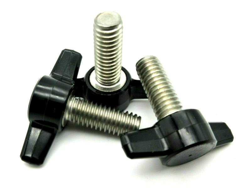 2Pcs M6X8 White Zinc-Plated Handle Rubber Head Hexagonal Torx Handle Screws