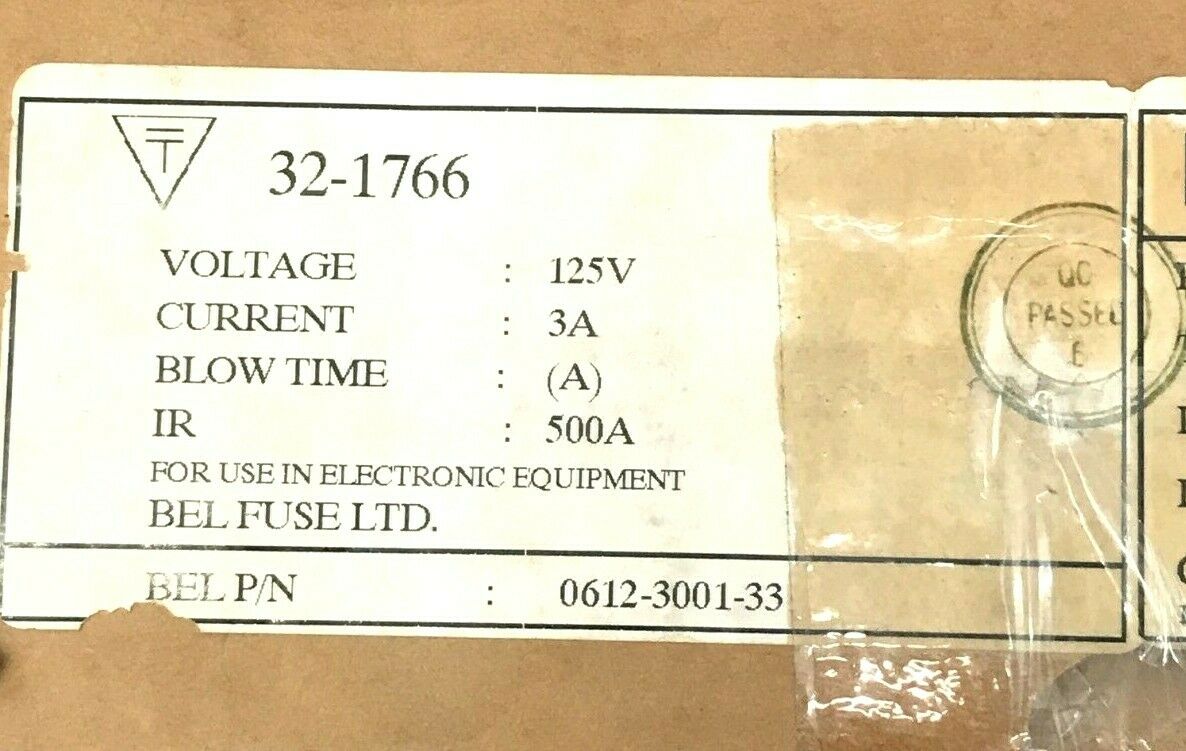 2pcs - bel  (3SBP) 3A 250V 6.3x32mm - Pigtail Glass Fuse