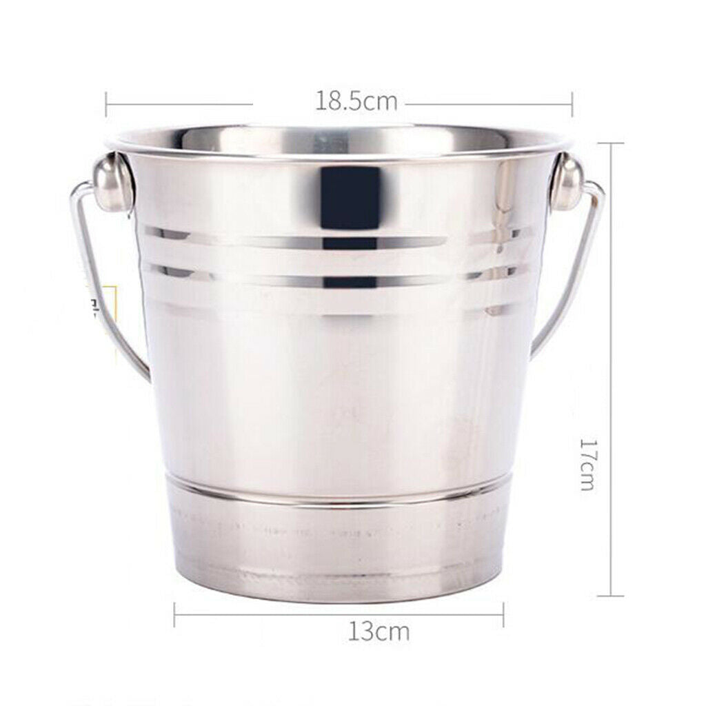 Polished Ice Bucket Champagne Wine Beer Cooler Party Cafe Bar Supply 3qt