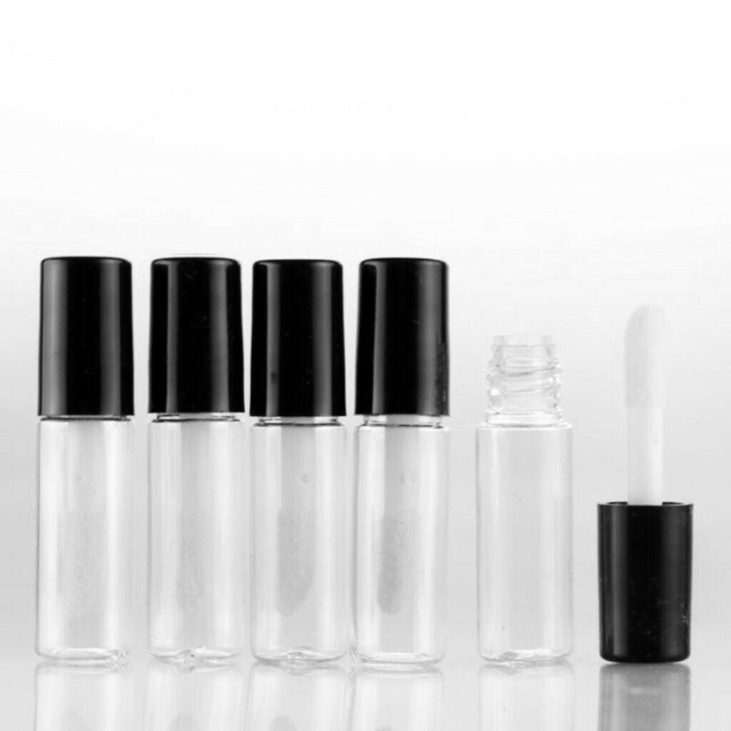 5x Empty 2ml Clear Mini Lip Gloss Tube Bottle with Wand for Lipstick Samples
