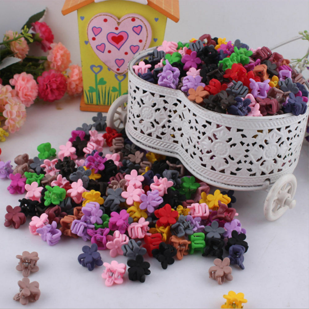 30Pcs Baby Kids Girls Cute Claw Flowers Candy Mini Hair Clips Headdress Gift