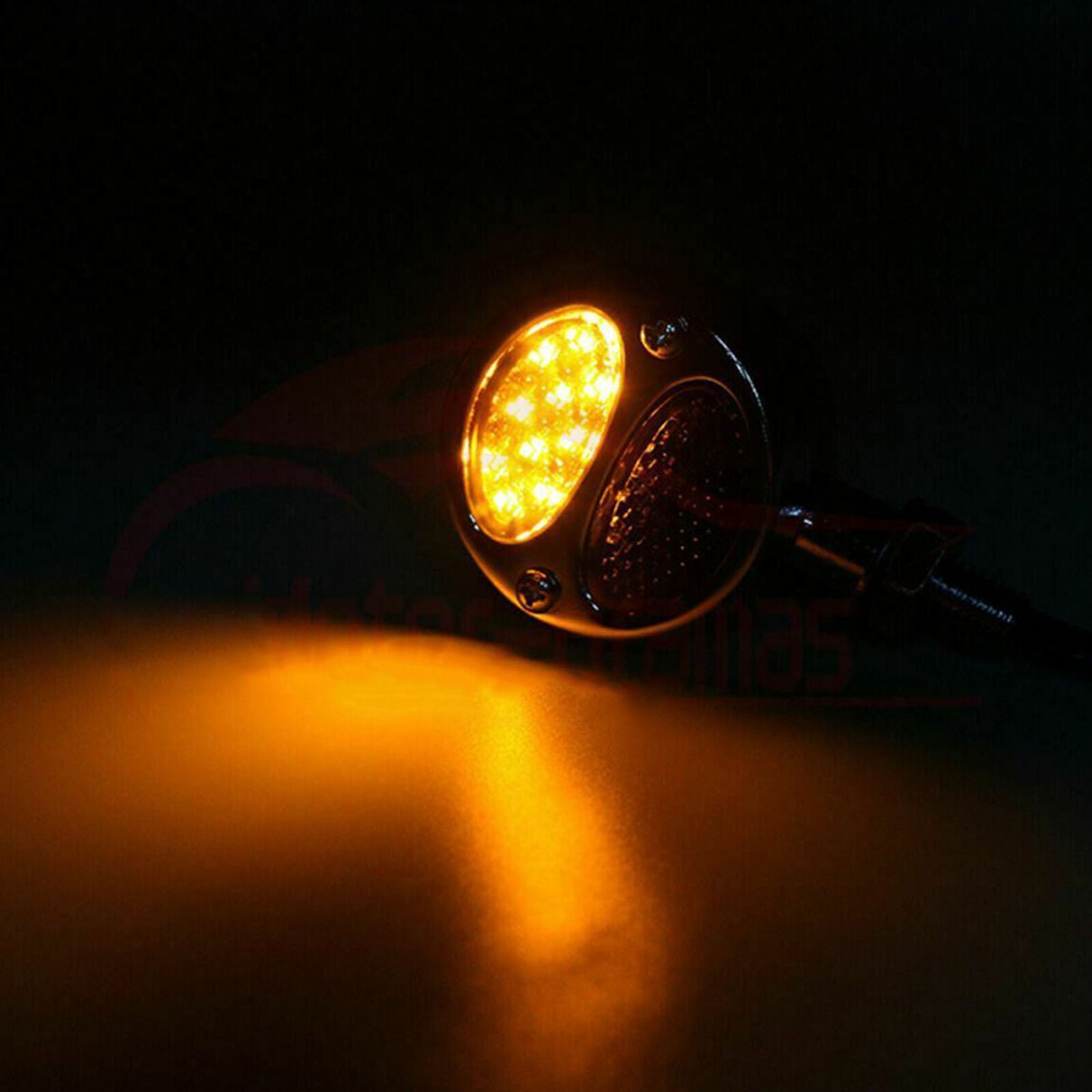 Motorcycle LED Black Bullet Brake Running Turn Signal Tail Light For Bobber Cafe