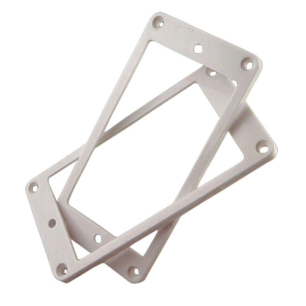 2 Pieces Flat Guitar Replacement Humbucker Frame Cover 92 x 45.8mm White