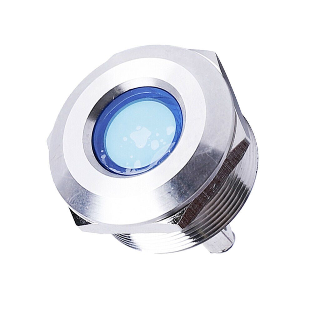25mm 12V Blue LED IP67 Metal Dash Signal Indicator Light IB25B-C J-D
