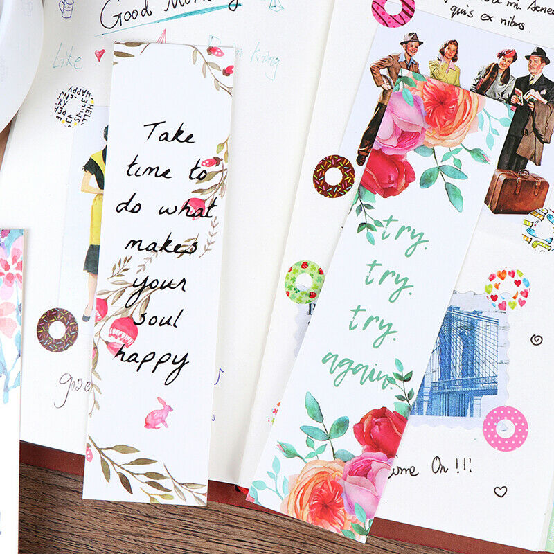 30pcs/set Flowers Bookmarks Message Cards Book Notes Paper Page Holder fo.l8