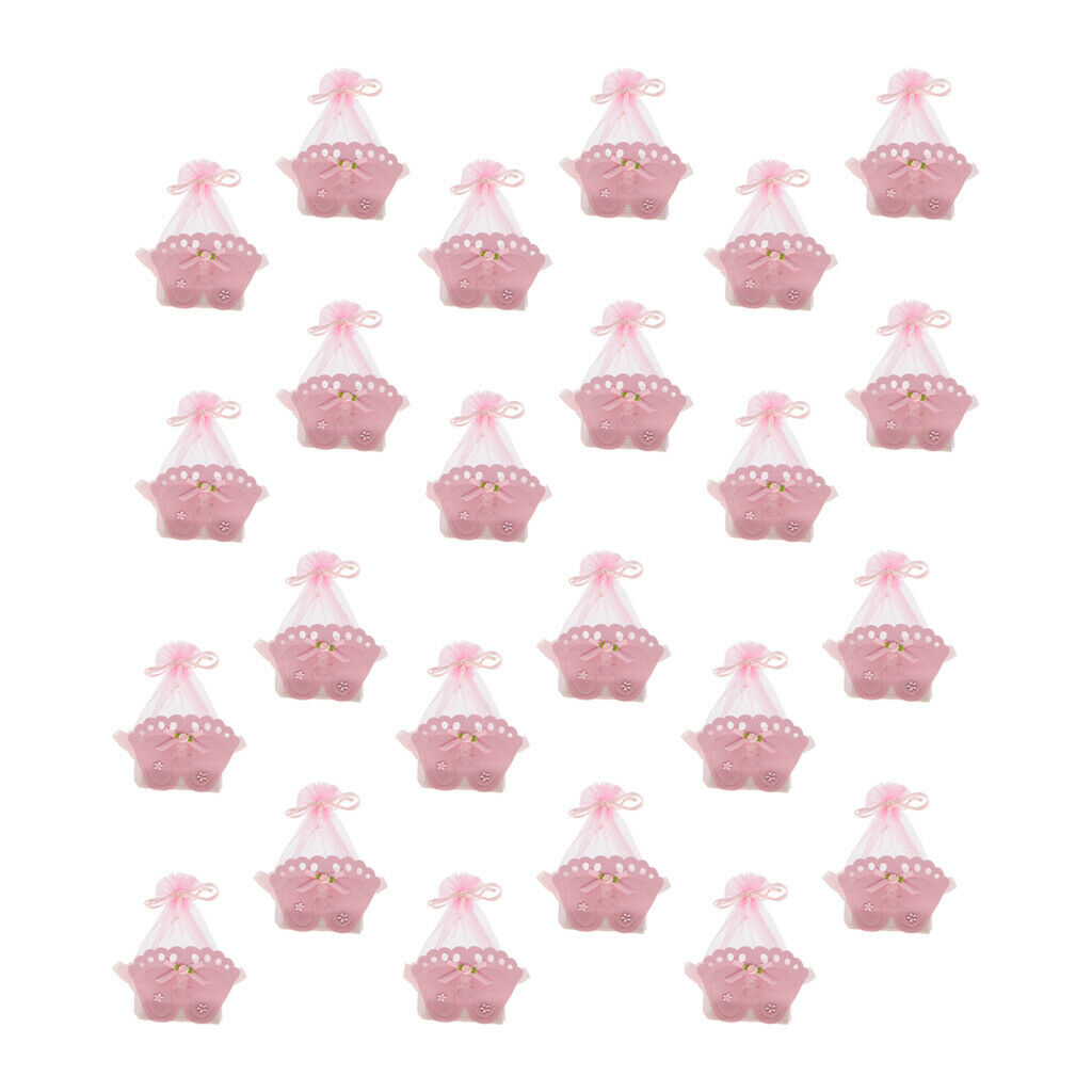 24Pieces Cute Footprint Organza Gift Box Baby Girl Children Candy Bags