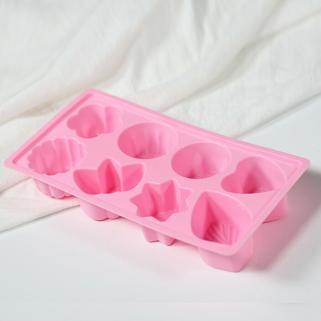8 Cavity Assorted Silicone Flower Soap Mold DIY Soap Biscuit Muffine Mold