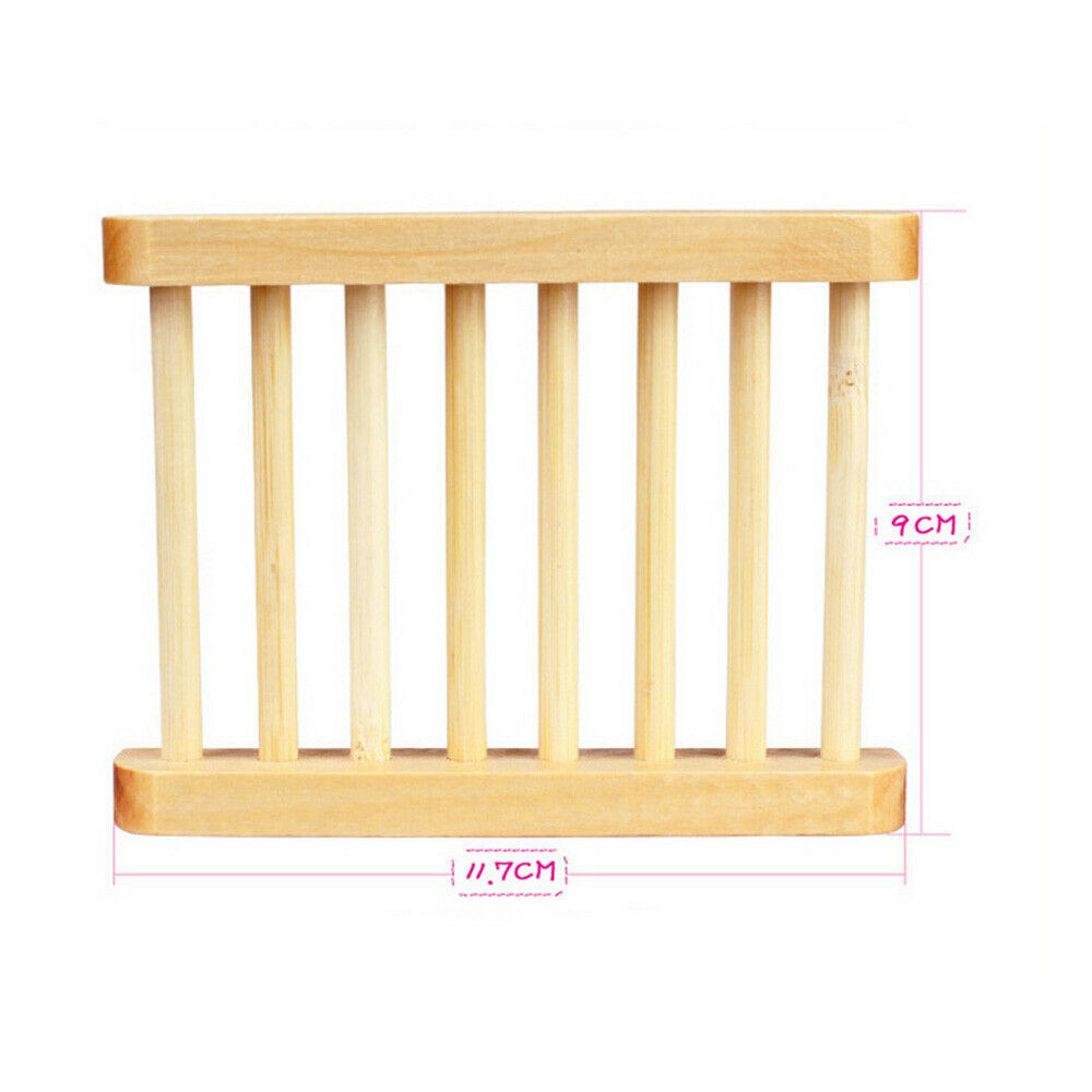Wooden Soap Dish Rack Holder Case Bathroom Plate Storage Box Shower Bath Home