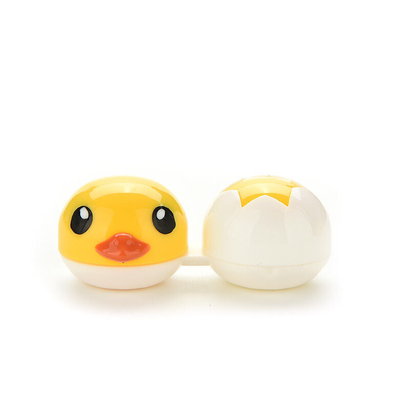 Cute Yellow Duck Contact Lenses Lens Case Holder Box Portable Travel Kit S.l8