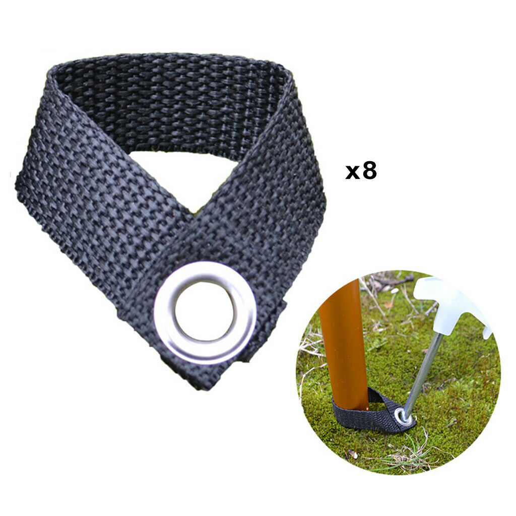 8Pack Tent Pegs Fixing Buckle Outdoor Hiking Picnic Canopy Pole Holder