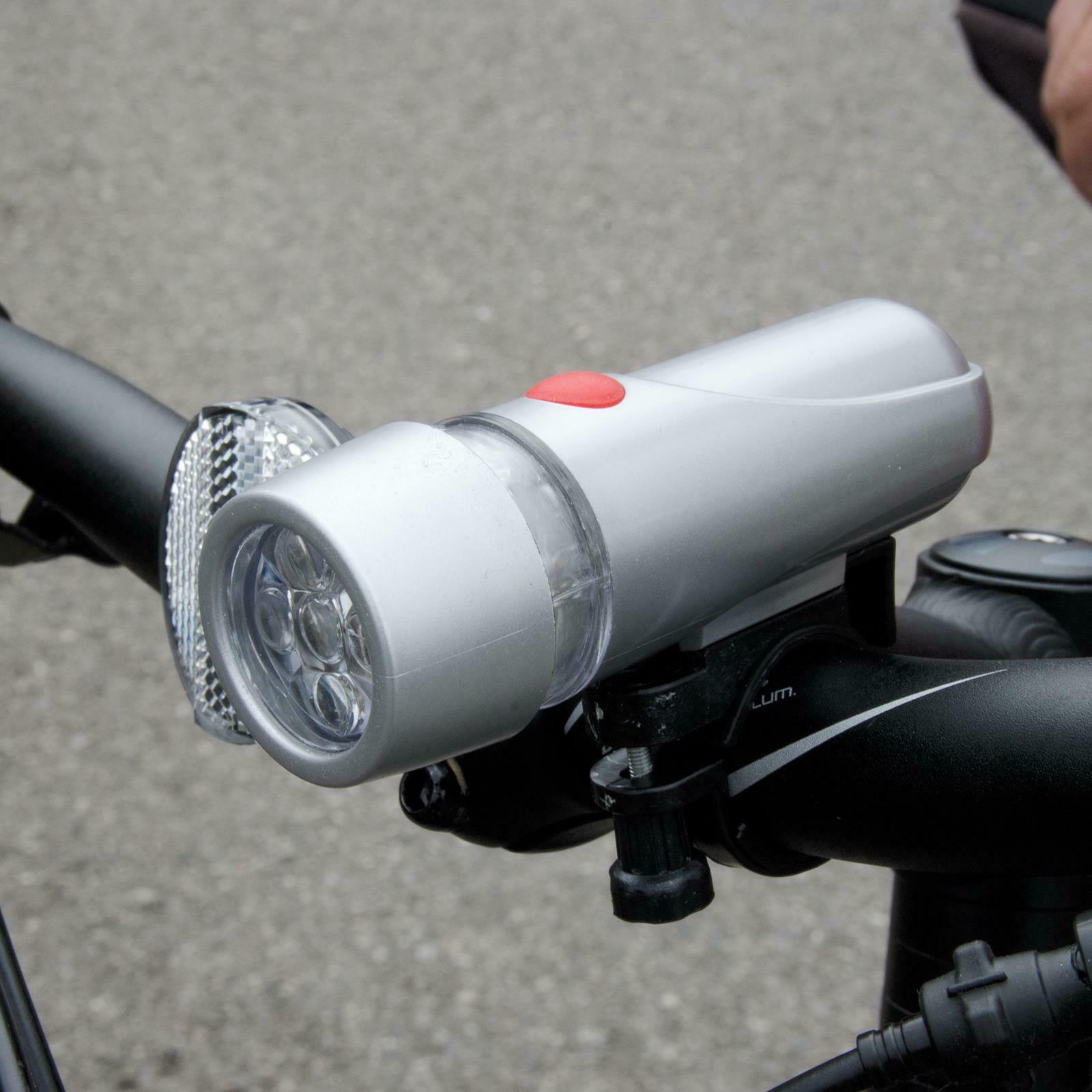 Silverline Bike Lights Cycle Front Rear Bicycle Multi-Function White Red 5 LED