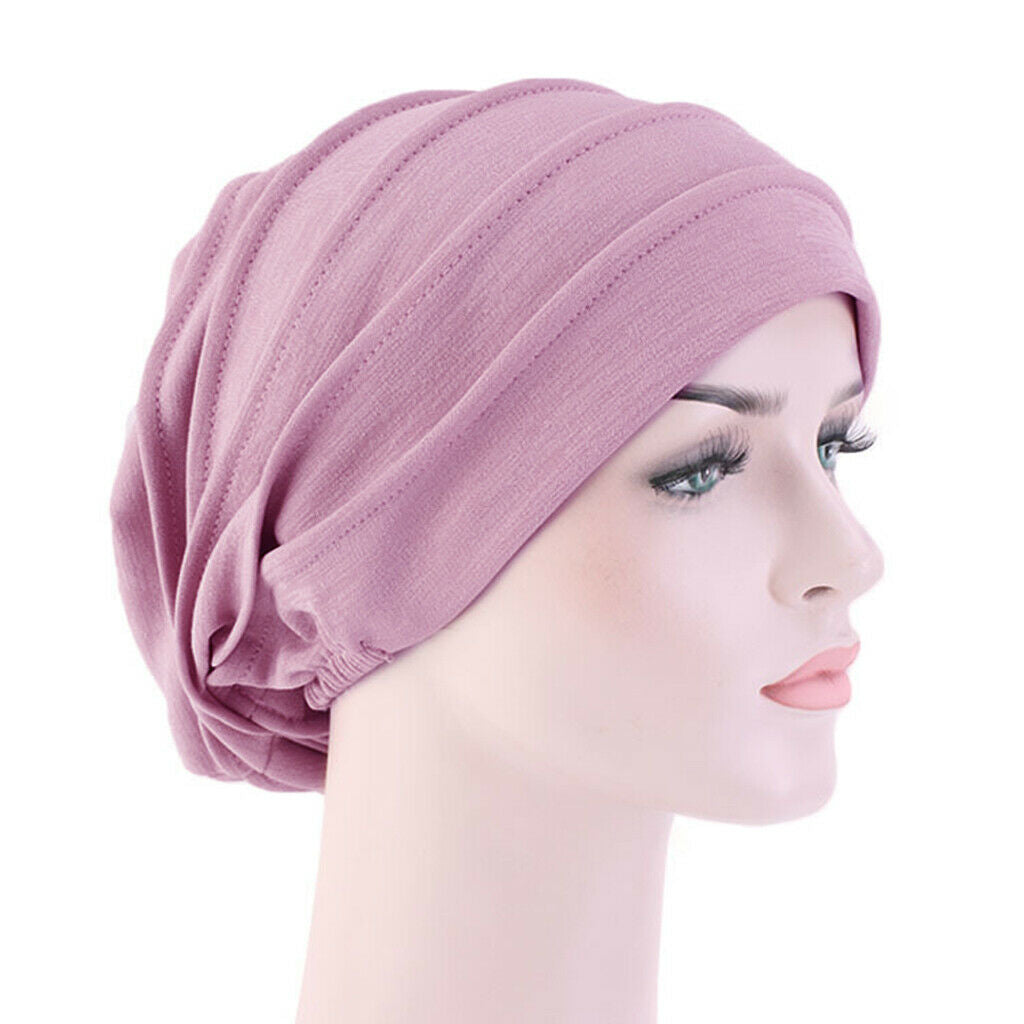 Night Sleep   Cotton Head Cover Hair Loss Soft Stretchy    Purple