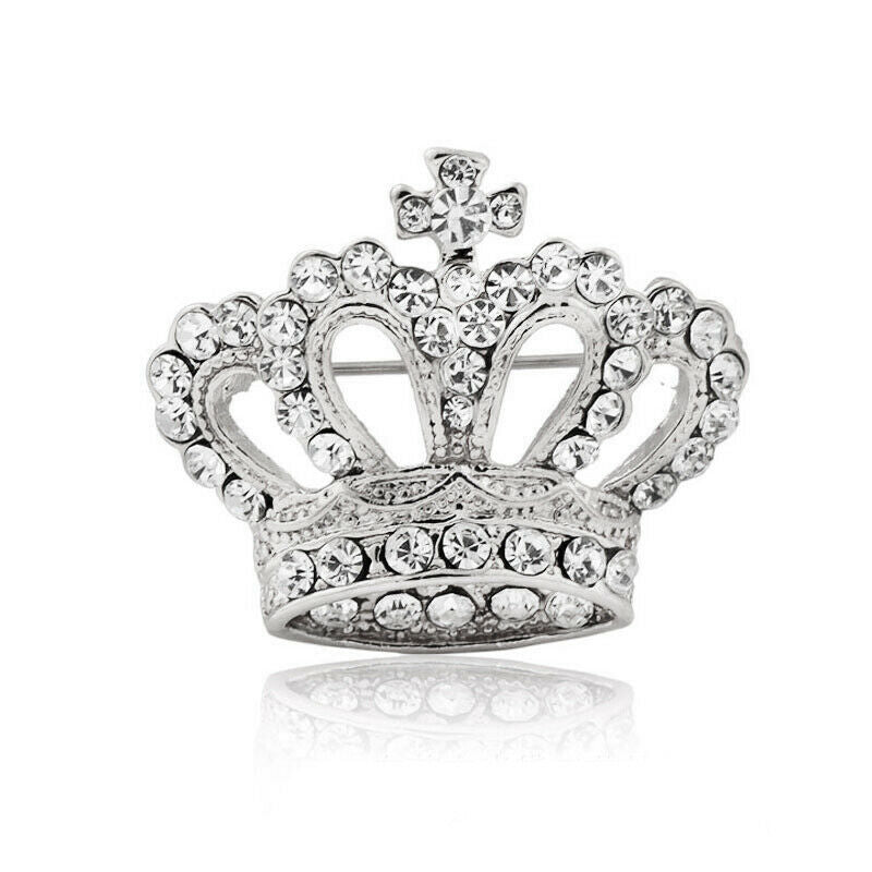 Crystal Rhinestone Victoria King Queen  Wedding Bridal Brooch Pin Gift