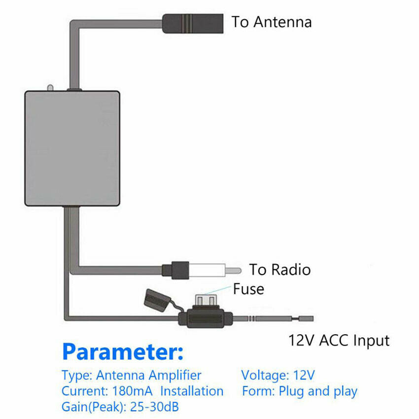 12V Universal Car FM/AM Radio Stereo Antenna Aerial Signal Amplifier Booster
