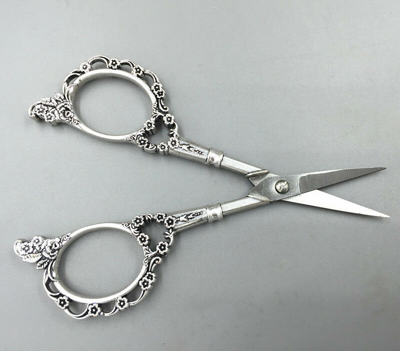 1pc Sliver Stainless Steel Floral Europeanclassical Scissors Sewing Shears Tools