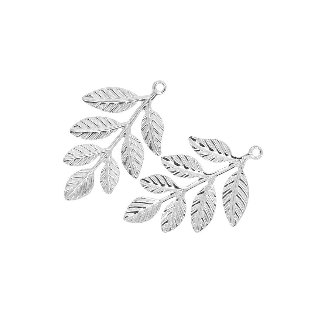 30Pcs/set Filigree Leaf Branches Charms Pendants DIY Making Jewelry Findings