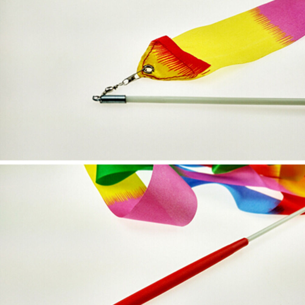 4m Kids Dance Ribbon Gym Rhythmic Art Gymnastic Ballet Streamer Twirling Rod  Re