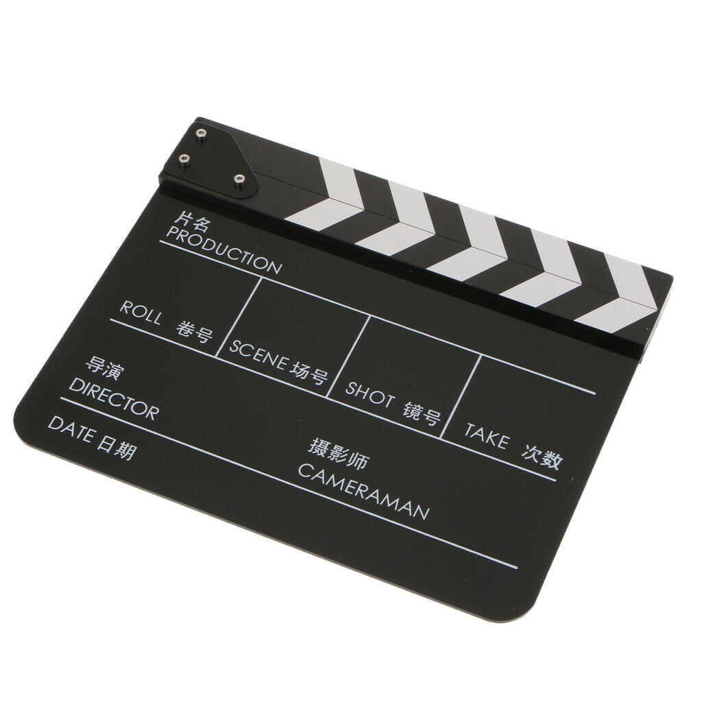 Director Video Scene Clapperboard Movie Films Slate Cut Action Prop-Black