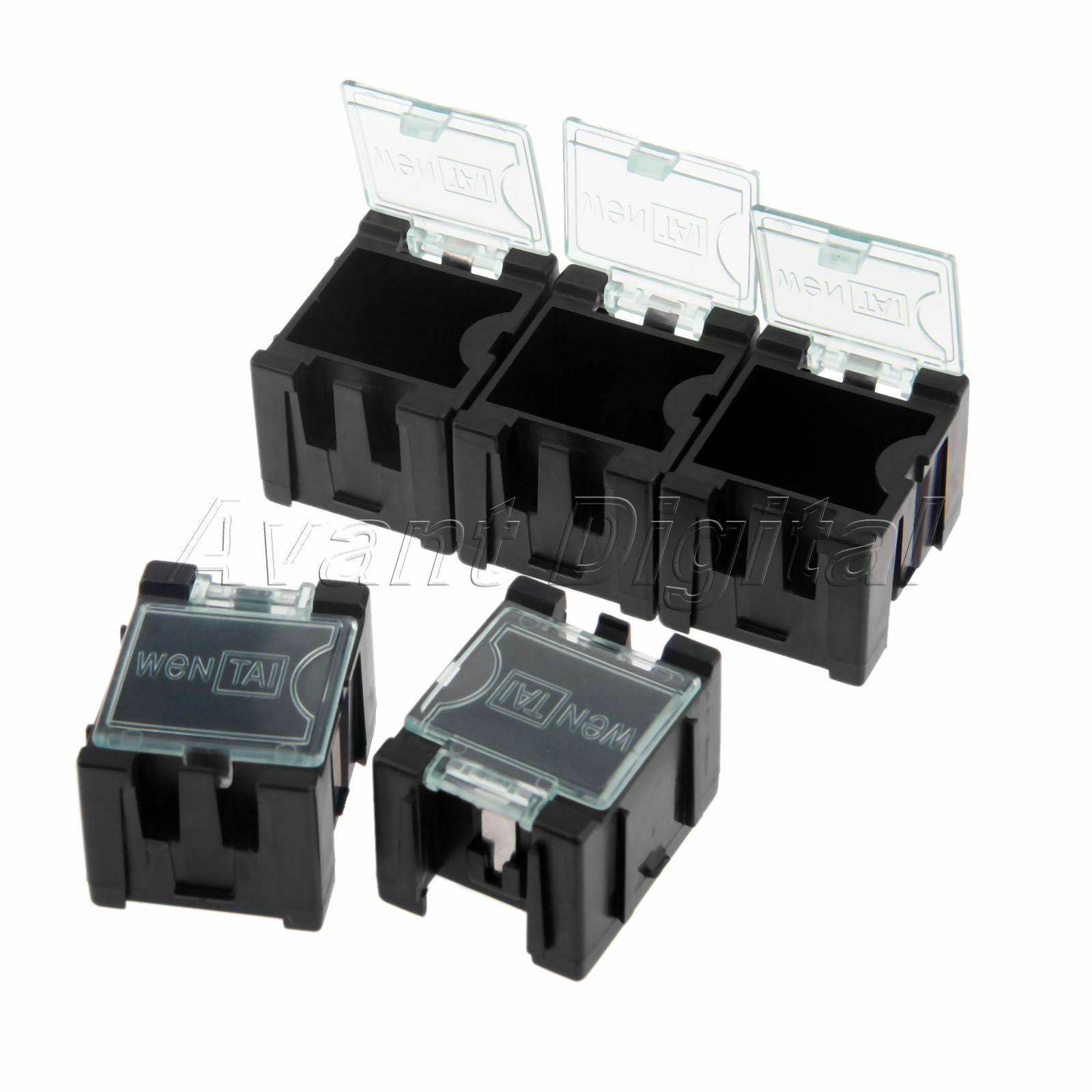 10PC Components Part Laboratory Storage Electronic SMD Box SMT Anti-Static Black