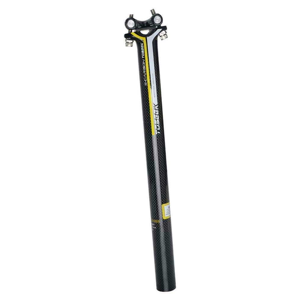 Carbon Fibre Seatpost Bicycle Seat Post Tube Seat 30.8mm Yellow 30.8x400mm