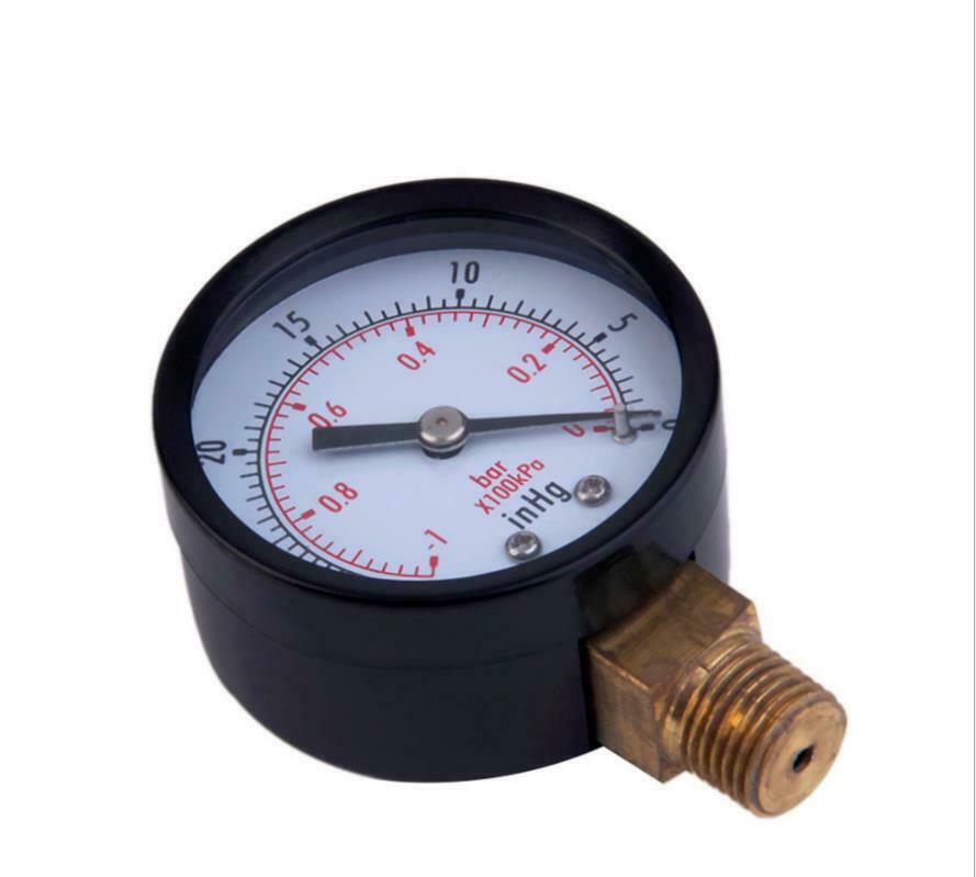 2 inch Dry Utility Vacuum Pressure Gauge Blk.1/4 NPT Lower