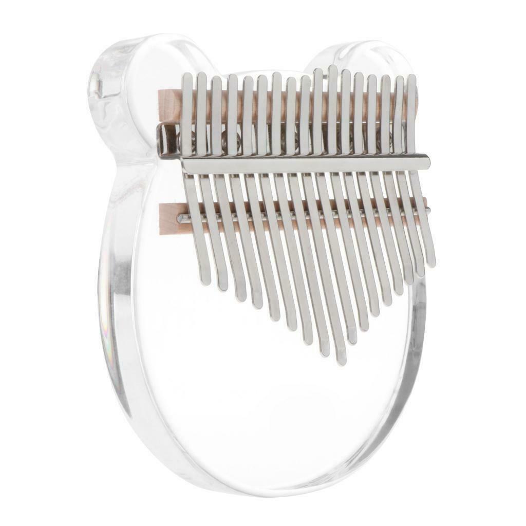 17 Key Transparent Kalimba Thumb Piano Instrument + Case and Tune Hammer