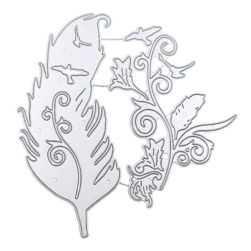 Feather Metal Cutting Dies Stencil DIY Scrapbooking Album Paper Card Template